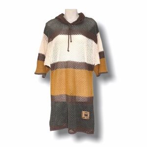 VTG Soft, Open Weave, Hooded T-shirt. Mens Large